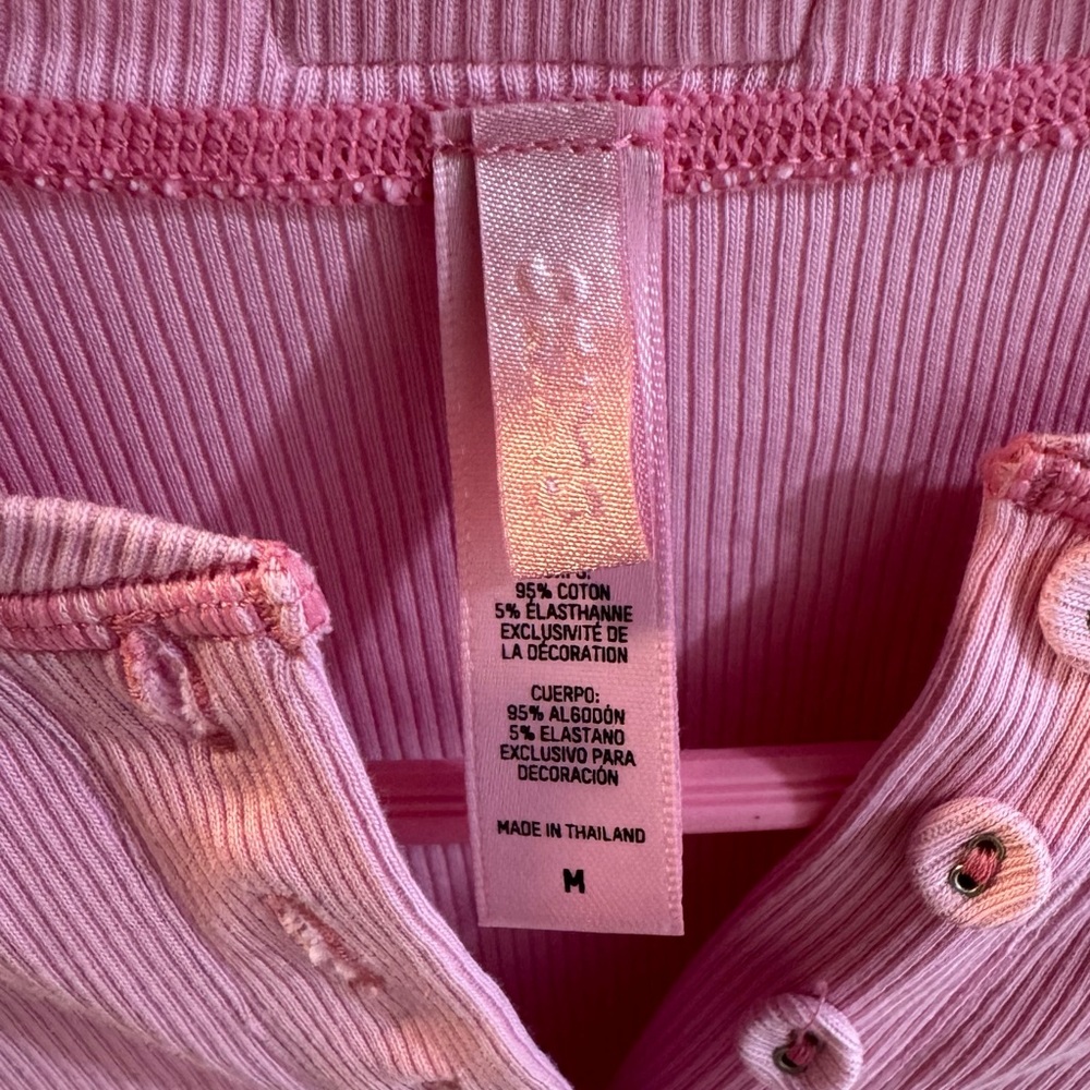 SKIMS Pink Button Down Shirt